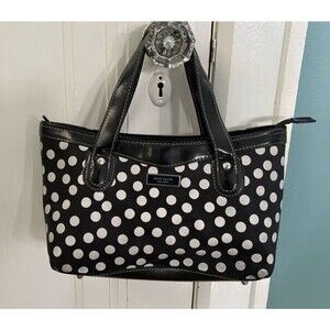 Kate Spade Polka Dot Small Tote Bag Purse Black & White Vintage Y2K